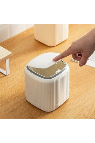 Maoyaya Mini Küçük Masaüstü Çöp Kutusu Kapaklı Çöp Organizatör Çok Renkli Çok Renkli