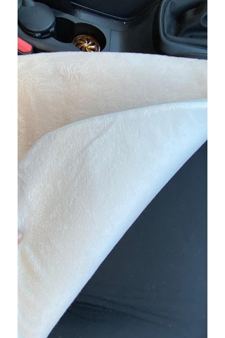Yumuşak Tüylü Peluş Serme Oto Koltuk Koruyucu Minder Arka Bej