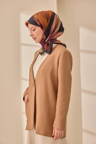 Silk Home Aura Eşarp 140002-08 Antrasit, Mürdüm, Kızıl Kahve, Yeşil, Turuncu