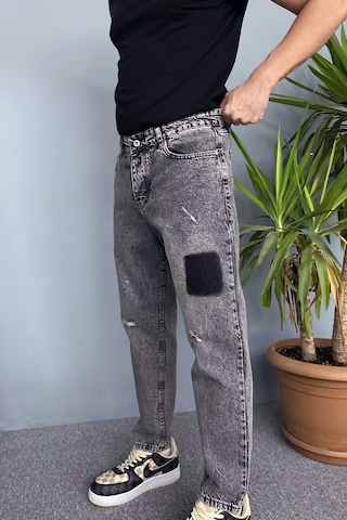 Yırtık Detaylı Antrasit Kot Pantolon Antrasit