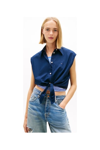 Tommy Jeans Lacivert Kadın Gömlek Tjw Tıe Front Poplın Shırt-16164