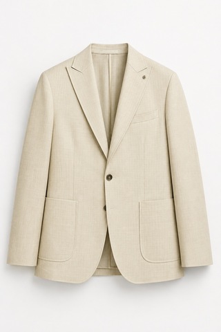 Bihan Store Erkek Keten Karışımlı Torba Cepli Sivri Yaka Blazer Ceket 6 Drop 1967-bej