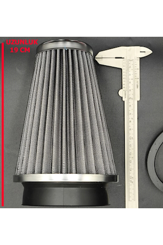 Açık Hava Filtresi Krom Kaplı 2 Aparatlı Gri Renk Huni Tip-90mm-73mm-60mm