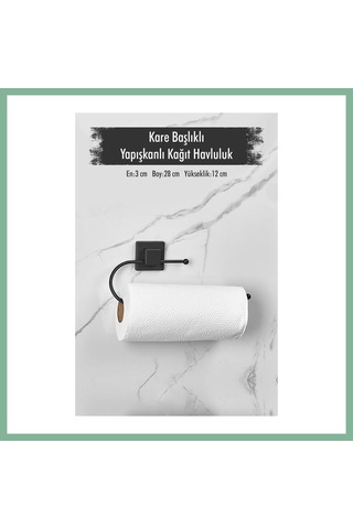 Bşkvirgo Yapışkanlı Kare Başlıklı Siyah Kağıt Havluluk Bsk2026