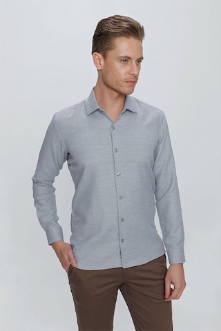 Efor Gk 672 Slim Fit Siyah Klasik Gömlek Siyah