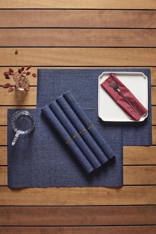 Perotti Bready Hasır Görünümlü 6 Lı Amerikan Servis Lacivert 15298 Lacivert