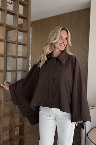 Laluvia Kahverengi Pelerin Model Trençkot - 7603 Kahverengi