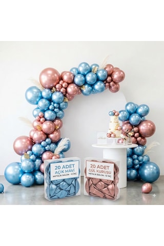 Avcıpartidünyası 40 Parça Metalik Parlak Balon Seti 20 Açık Mavi + 20 Gül Kurusu 12 İnç 30 Cm Doğum Günü, Baby Shower, Nişan Dekorasyon Seti Çok Renkli Avcıpartidünyası 40 Parça Metalik Parlak Balon Seti 20 Açık Mavi + 20 Gül Kurusu 12 İnç 30 Cm Doğum Günü, Baby Shower, Nişan Dekorasyon Seti Çok Renkli