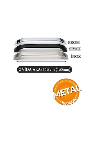 Göksu İnox Metal Mutfak Dolap Kulpları, Çekmece Kapak Kulbu, Mobilya Kulp 160 Mm 155 x 230 MM (Büyük Boy)