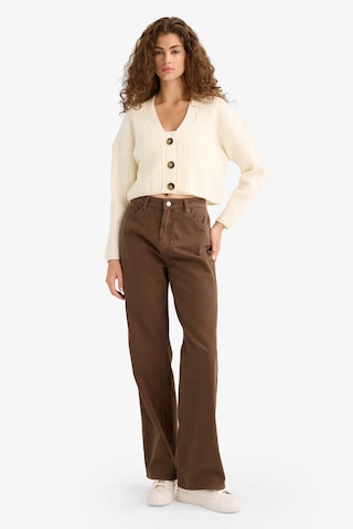 Defacto Regular Fit V Yaka Düğmeli Triko Hırka R1389az25wner105 Ekru