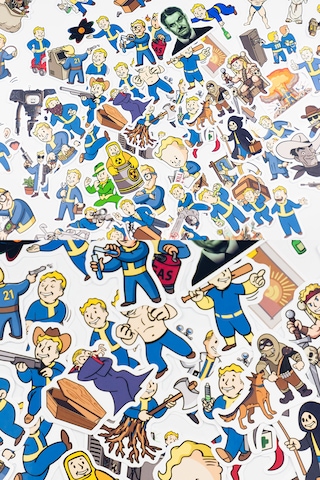 Baprile Fallout Mega Perks & More Sticker Paketi 71 Parça Kaliteli Su Geçirmez Etiket Seti Çok Renkli