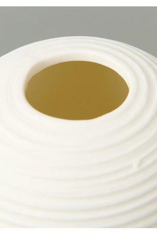 Fiona Seramik Vazo Oval, Beyaz 25 Cm Bej