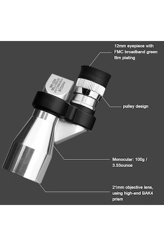 Trendooze Ve Tutma, Teleskoplar, Taşınabilir Seyahat Monokülü Monoküler Kuş Kompakt İçin Gözlemleme, Gezi El Balık Ul