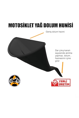 Akgüneş Motogaraj Motosiklet Ve Otomobiller İçin Yağ Dolum Hunisi 360 Derece Koruma Demirli Motorlara Uyumlu