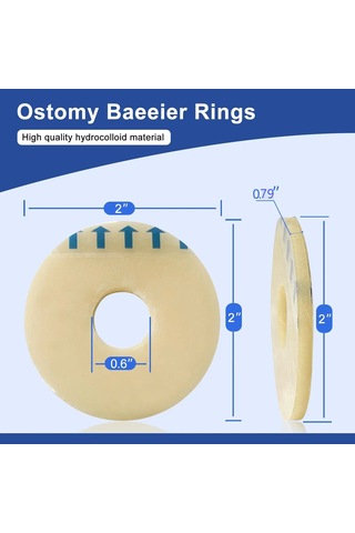 10pcs Ostomi Bariyer Halkaları-dış Çap: 2" 50mm 2mm Kalınlık Tüm Çanta Tipleri Ve Markalarla Uyumlu