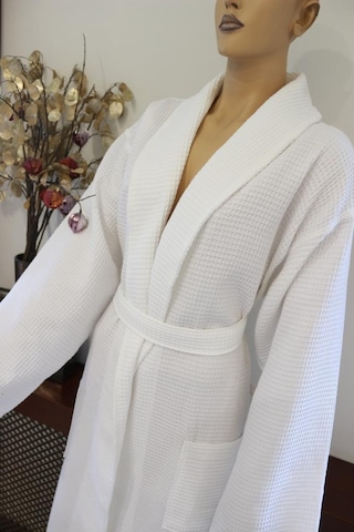 Bornoz Beyaz Pike Şalyaka Sabahlık Ev Otel Banyo Bornozu L/Xl Beyaz