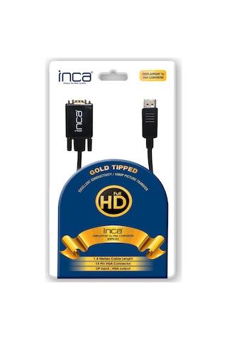 Inca Idpv-01 Displayport To Vga Kablo - 1.8M