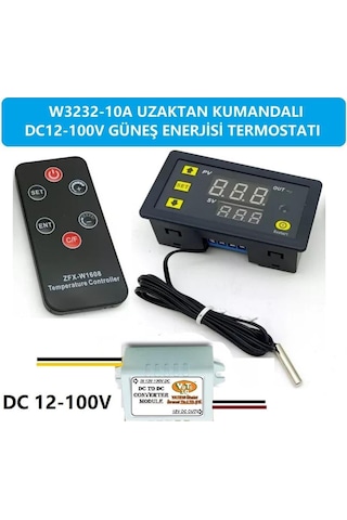 W3231a Dc12-100v 10a Kumandalı Güneş Paneli Termostatı