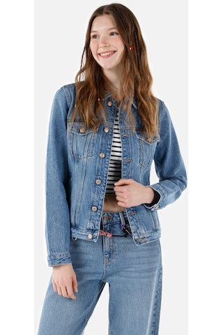 Colins Dar Kesim Kadın Mavi Jean Ceket Denim