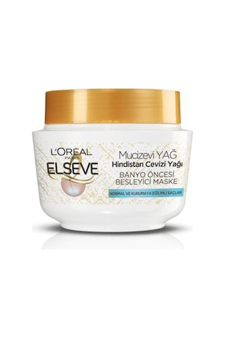 Elseve Hindistan Cevizi & Değerli Yağlar Eşsiz Karışım Banyo Öncesi Besleyici Saç Maskesi 300 ML