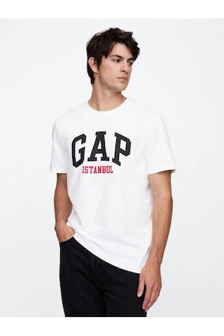 Gap 745261000 V-frch Gap İstanbul T Erkek Tişört Beyaz