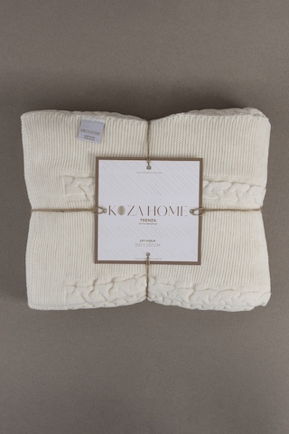 Trenza Krem Çift Kişilik Battaniye 200x220 15025 Krem