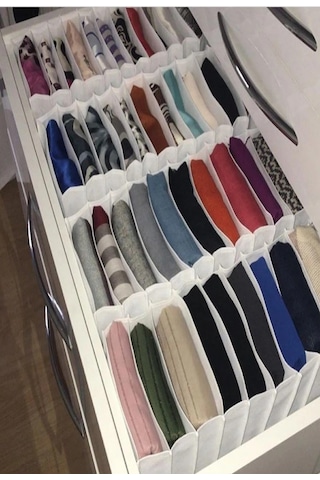 L Boy Beyaz Çekmece Içi Düzenleyicisi Organizer 8 Gözlü