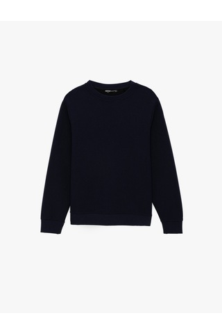 Koton Regular Fit Uzun Kollu Dokulu Kapitone Bisiklet Yaka Sweatshirt Lacivert 6wam70306mk Lacivert