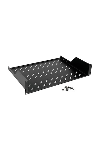 Lande 2u Sabit Raf 19'' Rack Uyumlu 350 Mm Derinlik 15 Kg Taşıma Kapasitesi Siyah Ral 9005