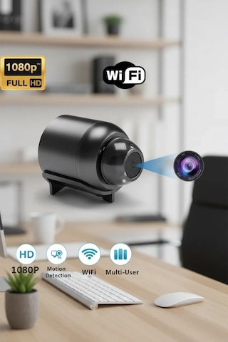 1080p Hd Wifi Mini Kamera 120 Geniş Açı Gece Görüşü Manyetik 360 Döner Tf Kart Destekli