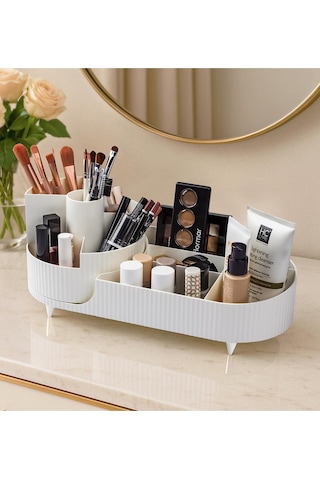 Okyanus Home 360 Dönebilen Maxi Makyaj Organizeri Bej Bej