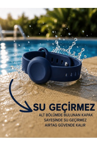 Beylini Airtag Yuvalı Bileklik Çocuk Yaşlı Alzahimer Demans Bilekliği Boş Airtag Yuvalı Renkli Lacivert