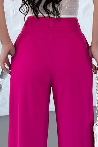 Paw Garage Kadın Jessia Bel Ve Paça Düğmeli Balon Model Likralı Kumaş Pantolon Fuşya