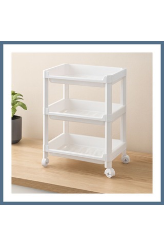Buradabulabilirsin 3 Katlı Tekerlekli Sepet Organizer Raf - 352x220x480 Mm Bbz Çok Renkli