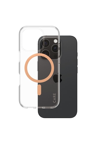 Flagship Apple Uyumlu iPhone 16 Pro Magsafe  Urban Combat Şeffaf-şeftali Telefon Kılıfı Bej