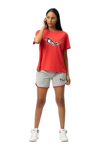 Kadın Bisiklet Yaka T-shirt Nfr-w50061 Kırmızı