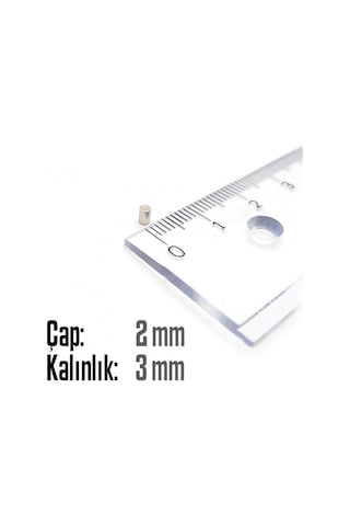 Neodyum Mıknatıs Silindir Çap 2mm , Kalınlık 3mm 30 Adet