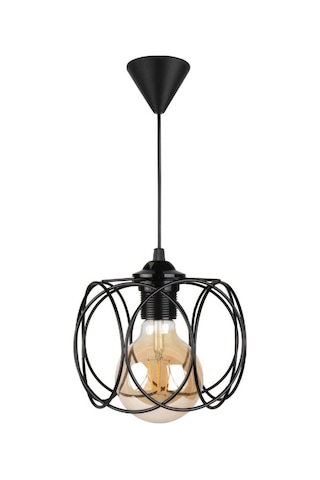 Evo Otantik Siyah Metal Avize Hol Giriş Sarkıt Siyah