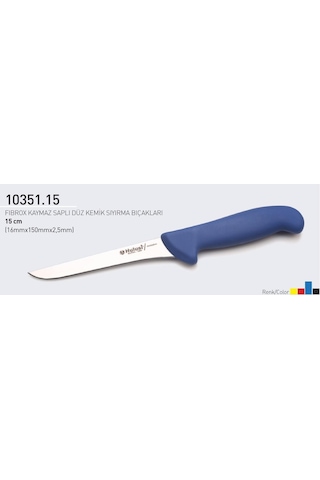 Fibrox Kaymaz Saplı Düz Kasap Kemik Sıyırma Bıçağı 15 Cm Hulusi - Drita Bıçak 16mm X 150mm X 2.5mm 10351.15 Turuncu Renk