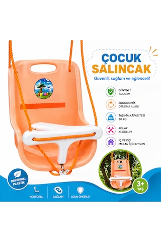 Çocuk Salıncak Koltuğu Güvenlik Barajlı, Halatlı, İç & Dış Mekan 1-3 Yaş