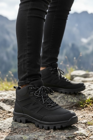 Khayt Paton Su Ve Soğuk Dayanıklı Erkek Kadın Outdoor Bot Ayakkabı Black
