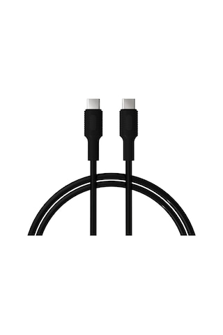 Coral Type C-c Power Delivery Hızlı Şarj Kablosu, Siyah Kablo, Siyah/siyah Uçlar 120 Cm