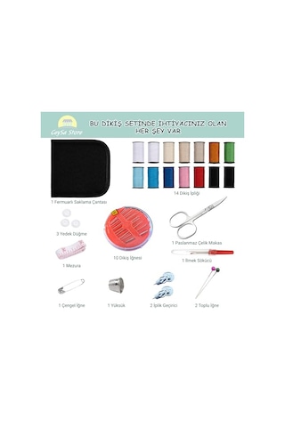 Dikiş Seti - Taşınabilir Mini Acil Durum Ve Seyehat Dikiş Kiti İplik, İğne, Makas, Mezura Dahil Seyahat Ve Ev Kullanımı İçin Kadın & Erkek Seti Set-3