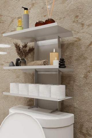 Risingmaber Beyaz Klozet Üstü Raf, Organizer Tuvalet Kağıtlık Ve Wc Tuvalet Banyo Düzenleyici Mt116b Diğer