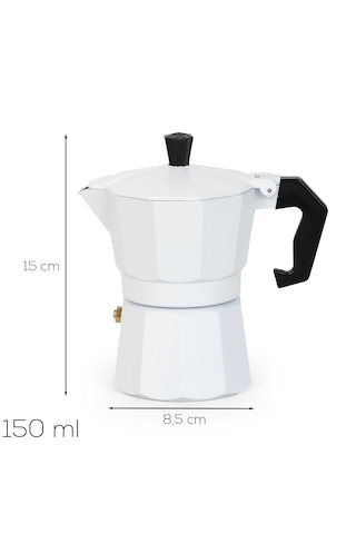 Porsima Mnb05742-1 Ocaküstü Moka Pot 3 Fincanlık Alüminyum Kahve Espresso Cezvesi Beyaz 150ml