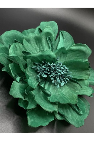 Amely Rid Kumaştan Büyük Çiçek Fiyonk Broş Tokalı 256857495 Yeşil