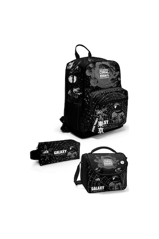 Coral High Siyah Galaxy 3'lü Okul Çanta Seti Set0123644