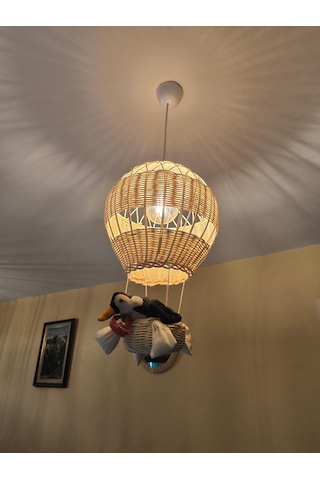 Uçan Balon Rattan Avize R25 Ekru
