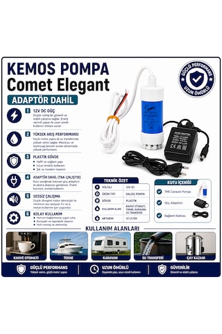 220-12 Volt Mini Dalgıç Adaptörlü Otomat Sıvı Transfer Pompası