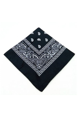 Melek Kare Bandana Fular Siyah